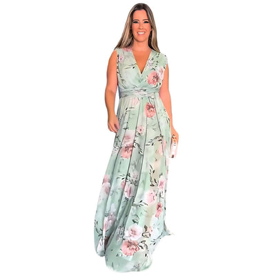 Nysa – Sea Blossom Chiffon Maxi Dress
