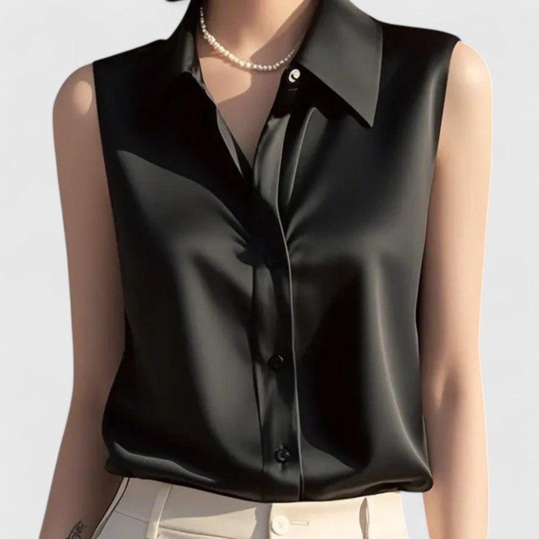 Sivelle – Sleeveless Satin Blouse