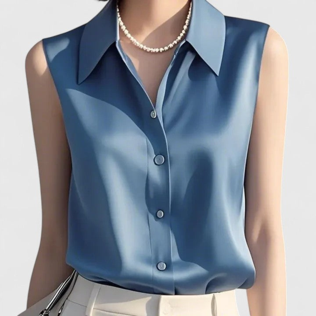 Sivelle – Sleeveless Satin Blouse