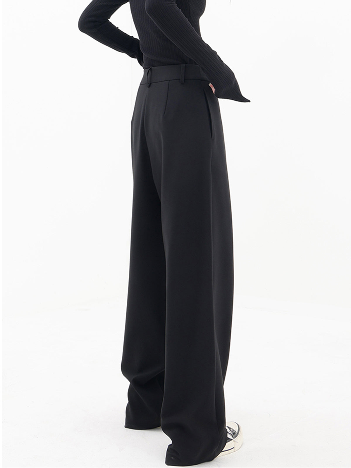 Ashley - Asymmetrical Layer Button Wide Leg Dress Pants