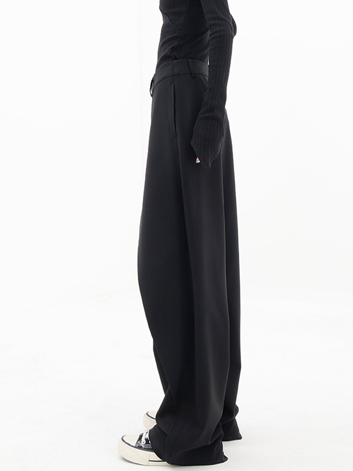 Ashley - Asymmetrical Layer Button Wide Leg Dress Pants