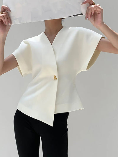 Trinity - V-Neck Button Down Blouse