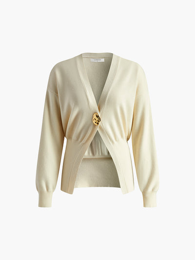 Adora - Golden Button Plain Cardigan