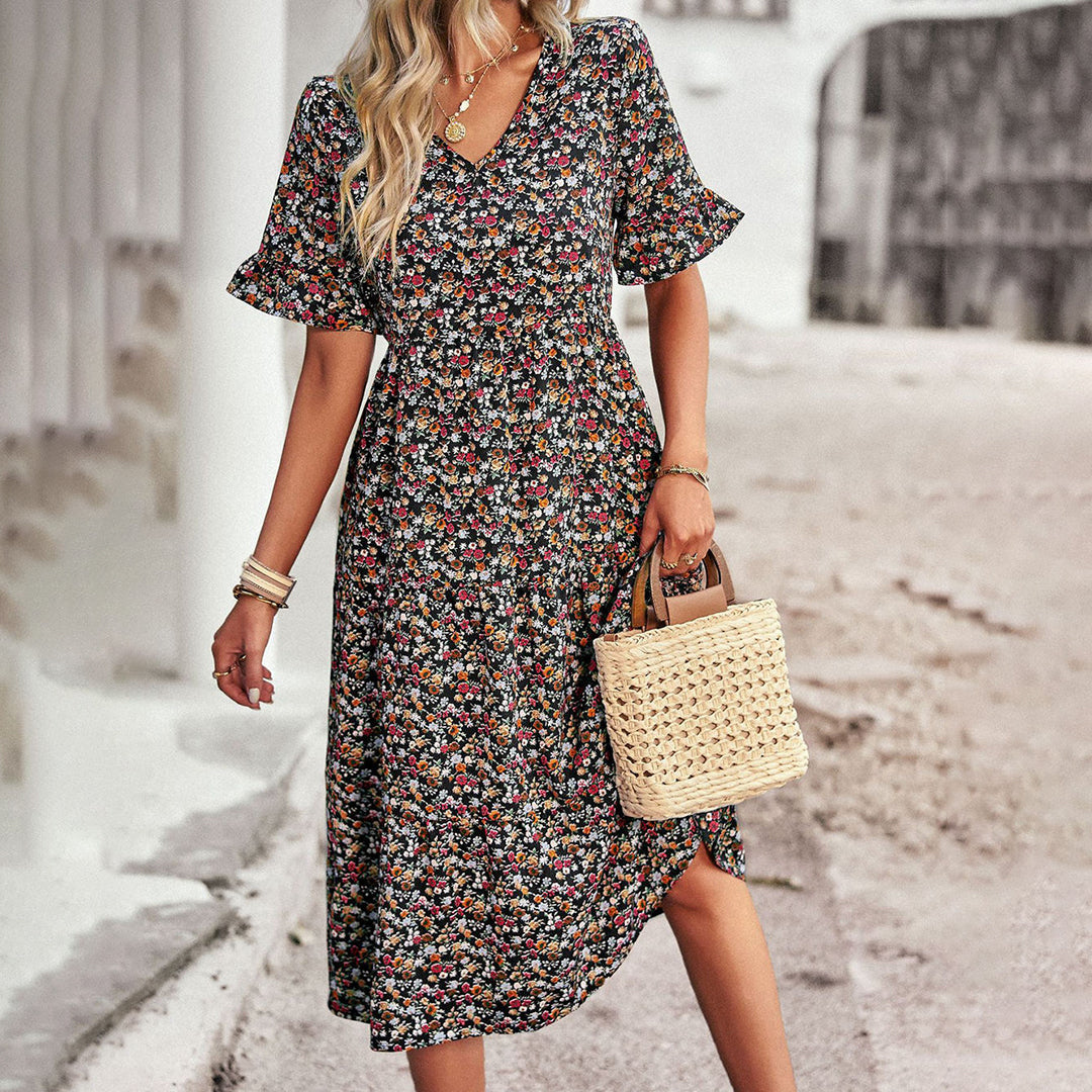 Elizabeth - Summer floral midi dress