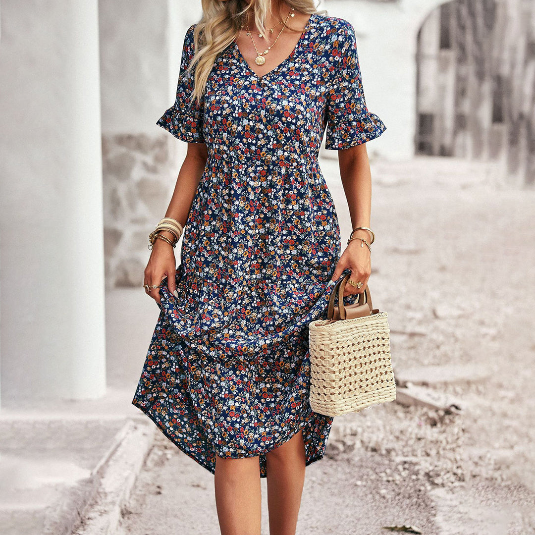 Elizabeth - Summer floral midi dress