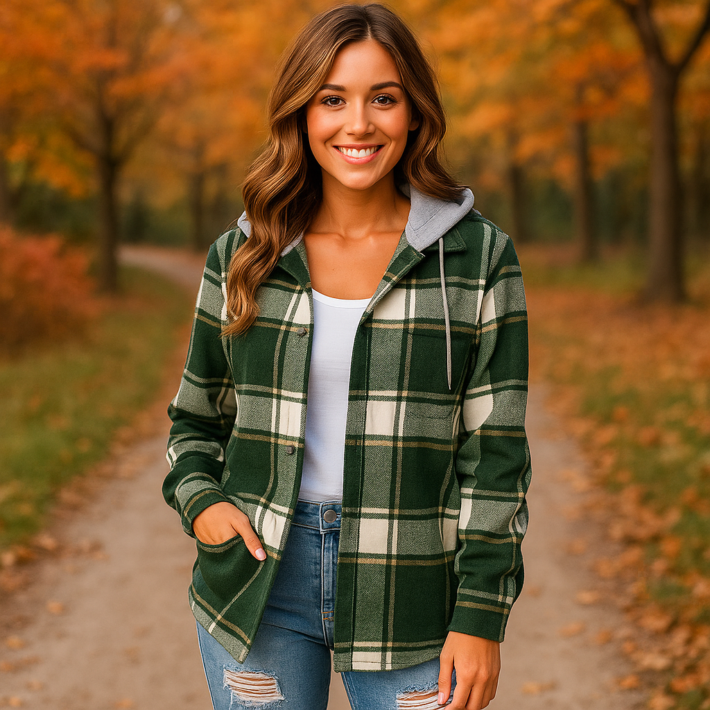 Elodie – The Effortless Plaid Jacket