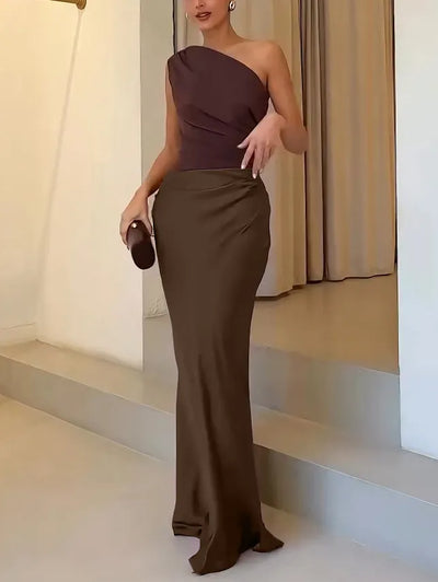 Tasha - Elegant One Shoulder Maxi Dress