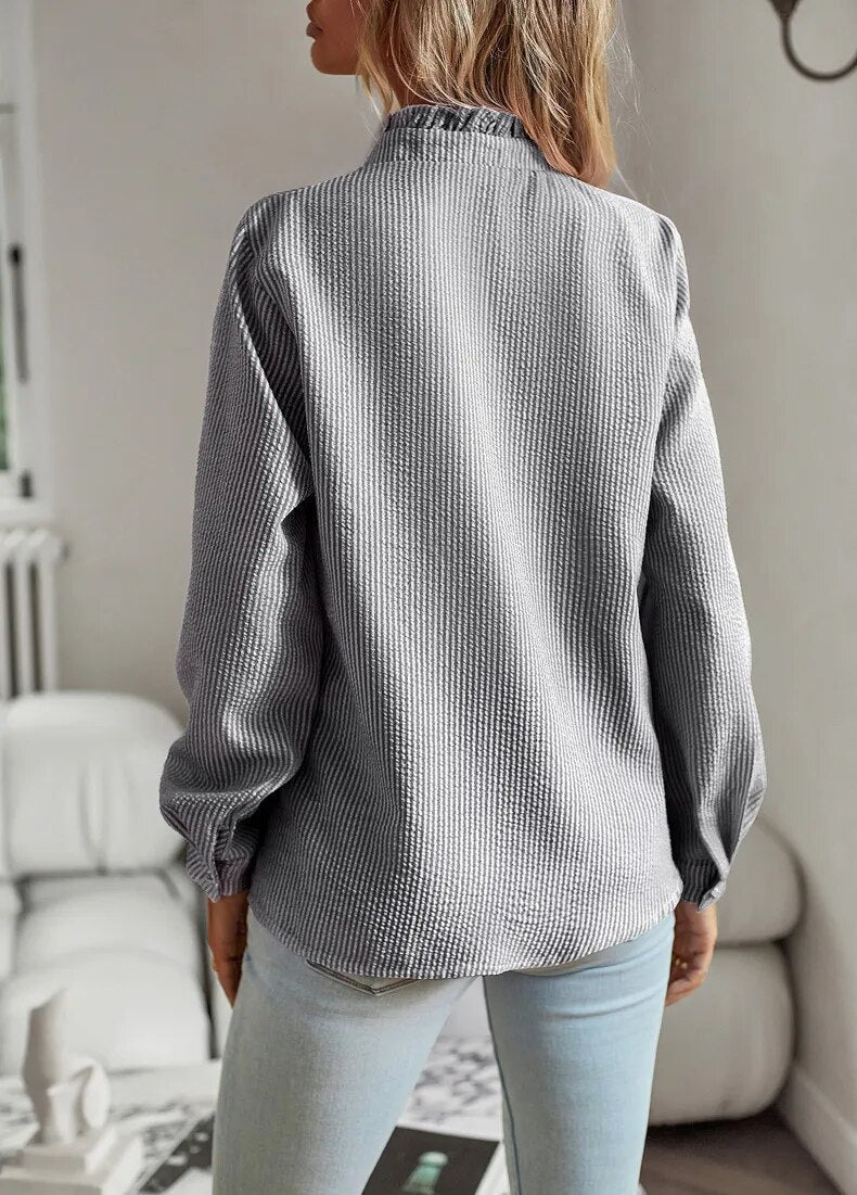 Sofia – Ruffle Long Sleeve Shirt