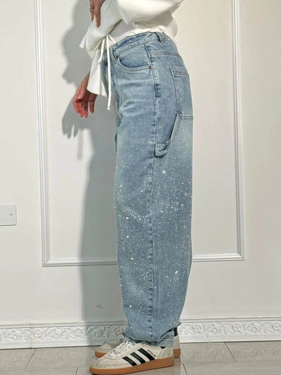 Amelda - Glitter Denim Pants