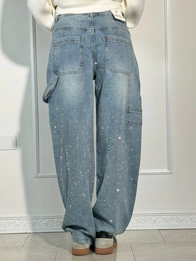 Amelda - Glitter Denim Pants