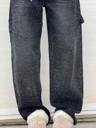 Amelda - Glitter Denim Pants