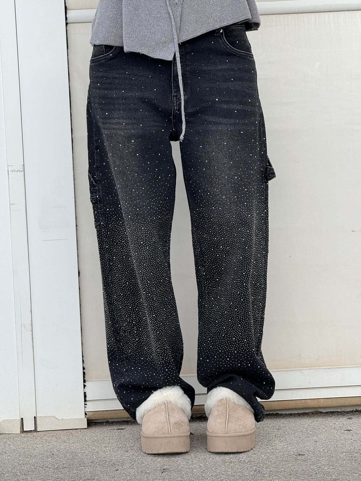 Amelda - Glitter Denim Pants