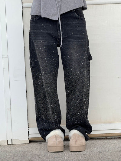 Amelda - Glitter Denim Pants
