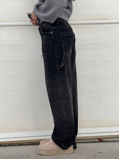 Amelda - Glitter Denim Pants