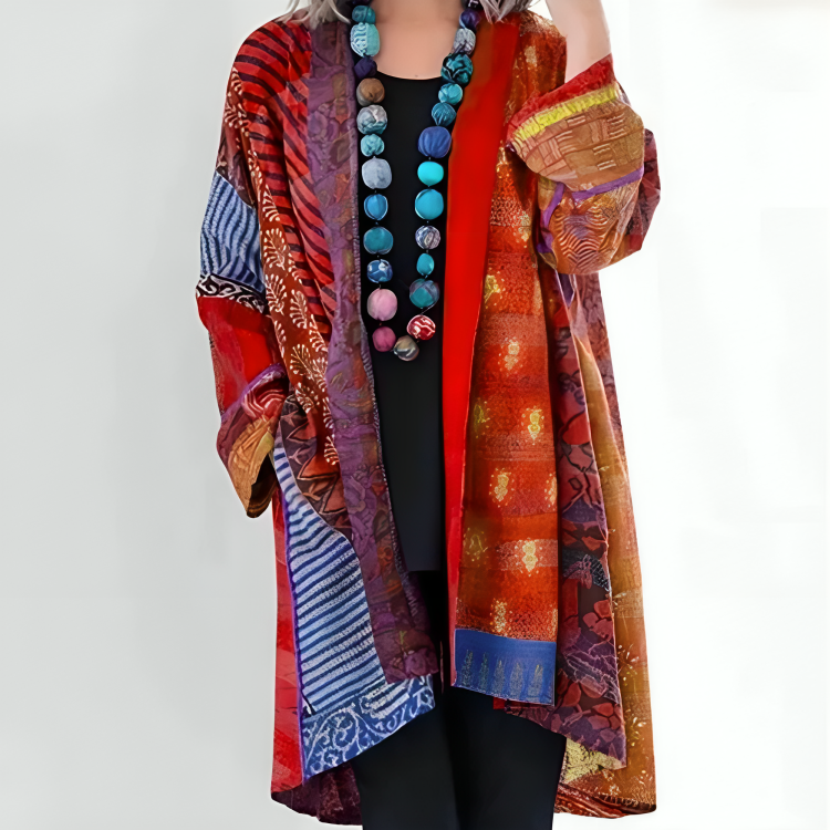 Kathleen – Artistic Patchwork Kimono Jacket