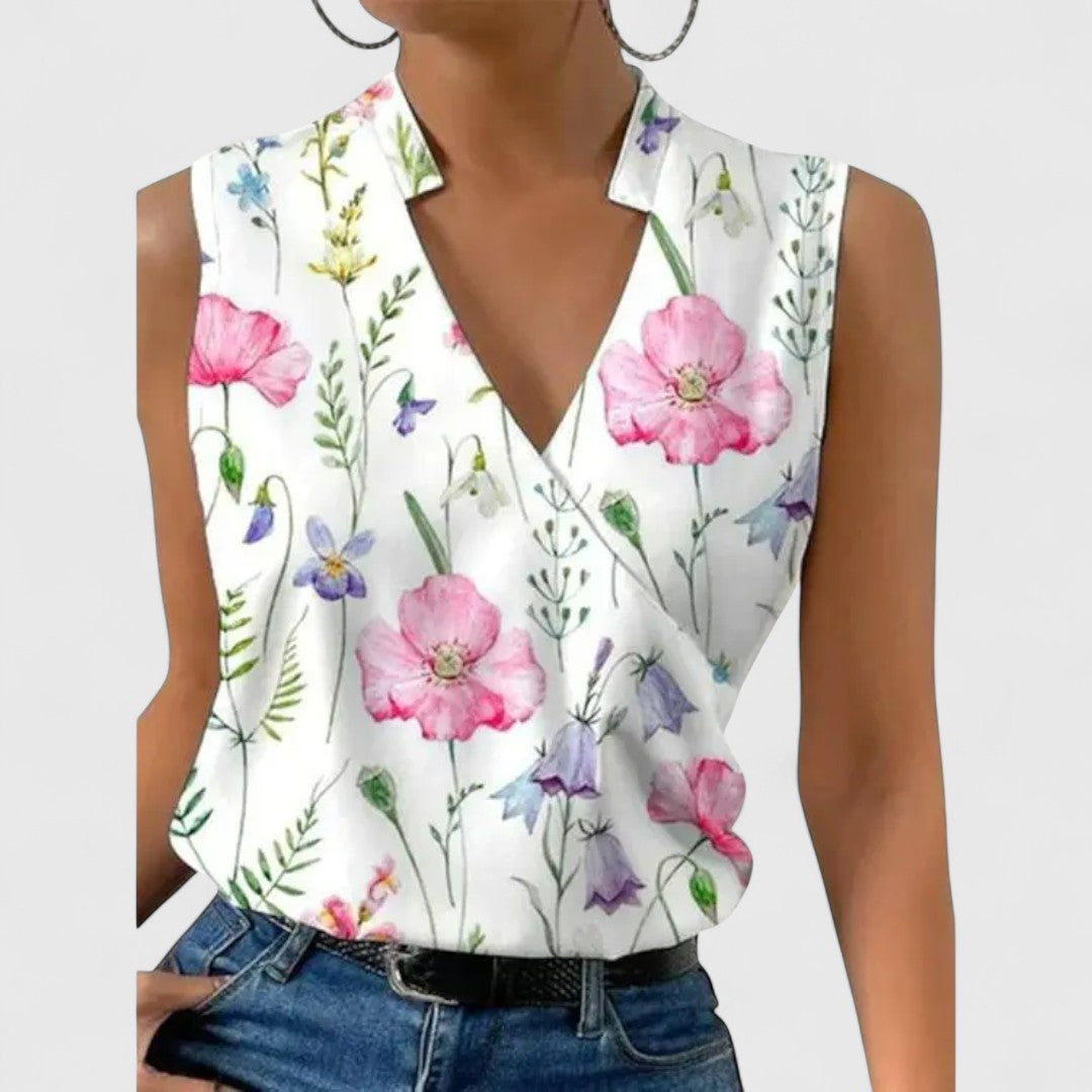 Brianna - Printed V-Neck Top