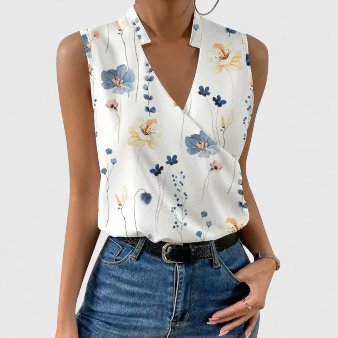 Brianna - Printed V-Neck Top