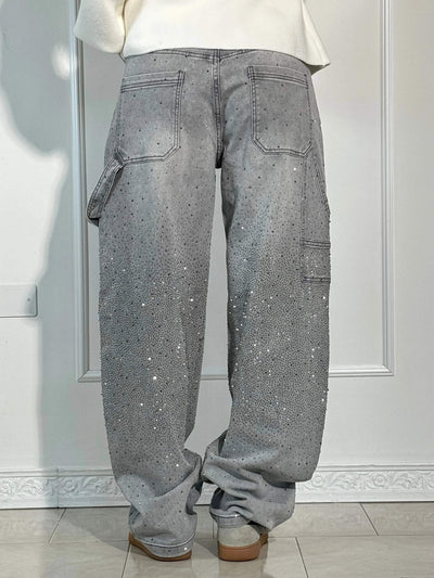 Amelda - Glitter Denim Pants