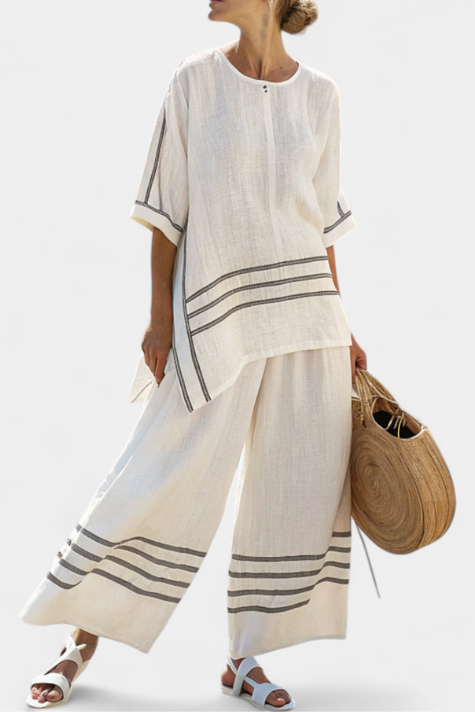 Evanthe – Mediterranean Breeze Cotton-Linen Set