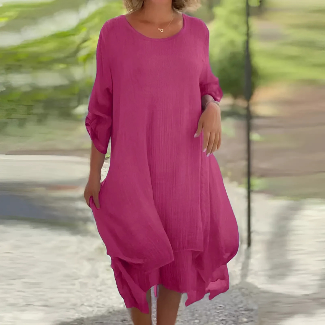 Rubina - Round Neck Maxi Dress