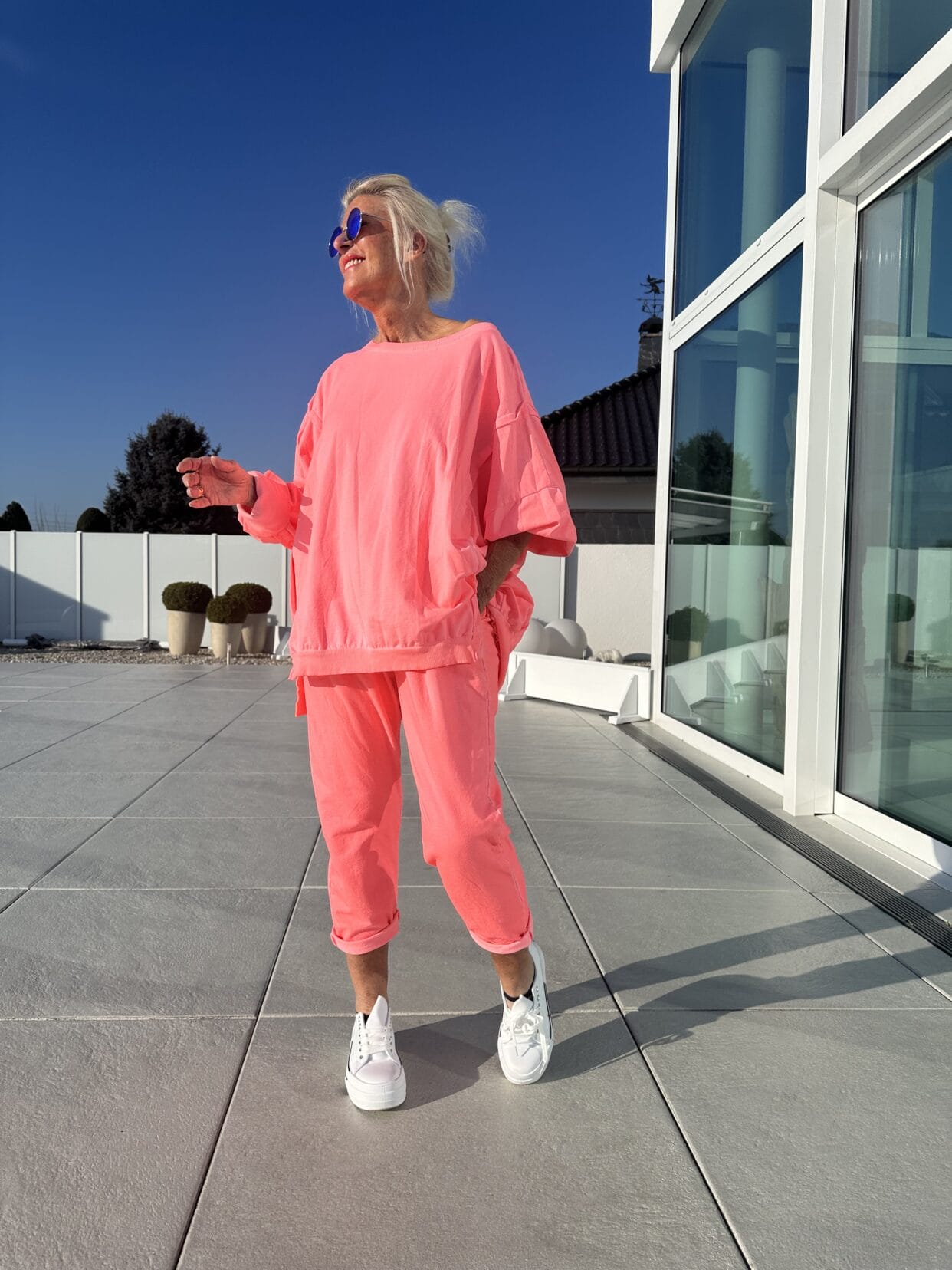 Angelina -  Round Neck Long Sleeved Top Set