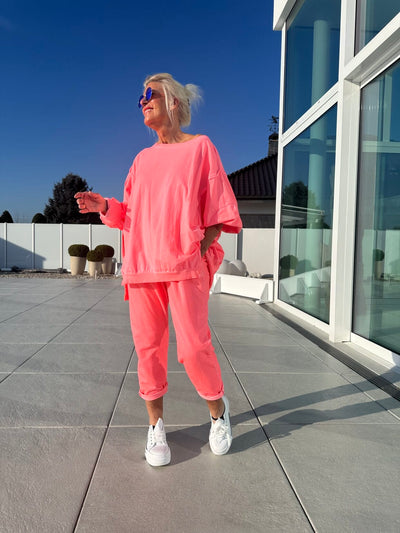 Angelina -  Round Neck Long Sleeved Top Set