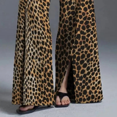 Becky – Bold Leopard Wide-Leg Trousers