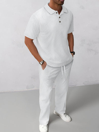 Malik - Textured Polo Shirt Set