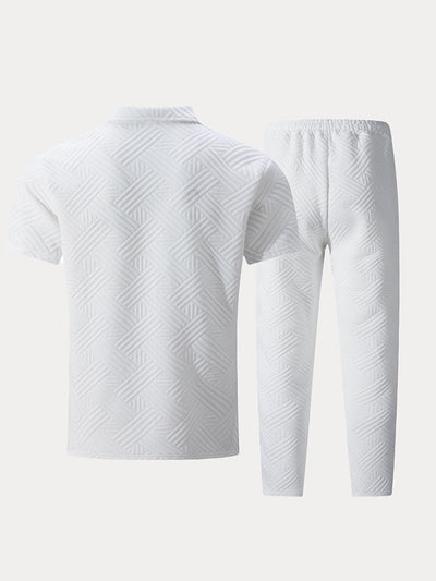 Malik - Textured Polo Shirt Set