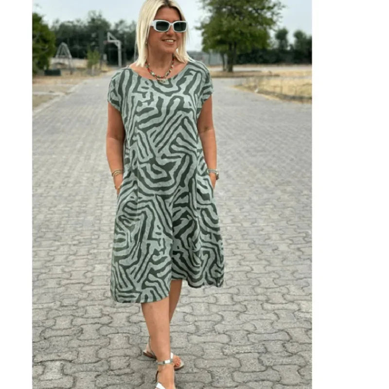 Marika – Casual Zebra Print Summer Dress