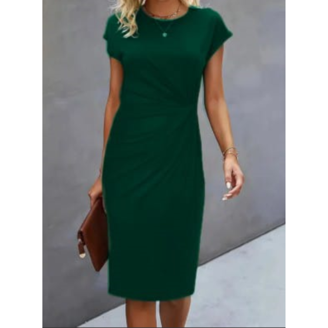 Reyna - Short sleeve formal midi dress