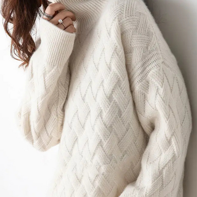 Calista – Chevron Knit Turtleneck Sweater