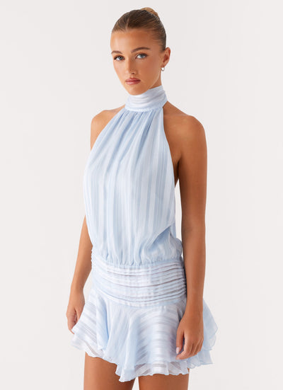 Barret - Halter Neck Ruffle Mini Dress