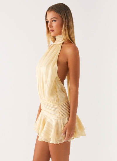Barret - Halter Neck Ruffle Mini Dress