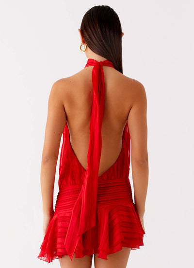 Barret - Halter Neck Ruffle Mini Dress