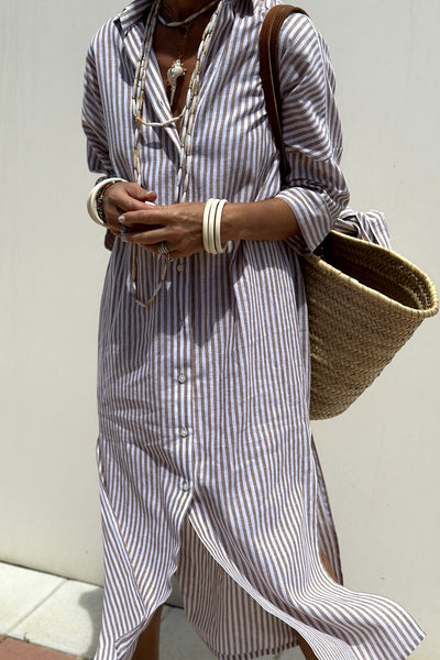 Beatrice – Elegant striped shirt dress