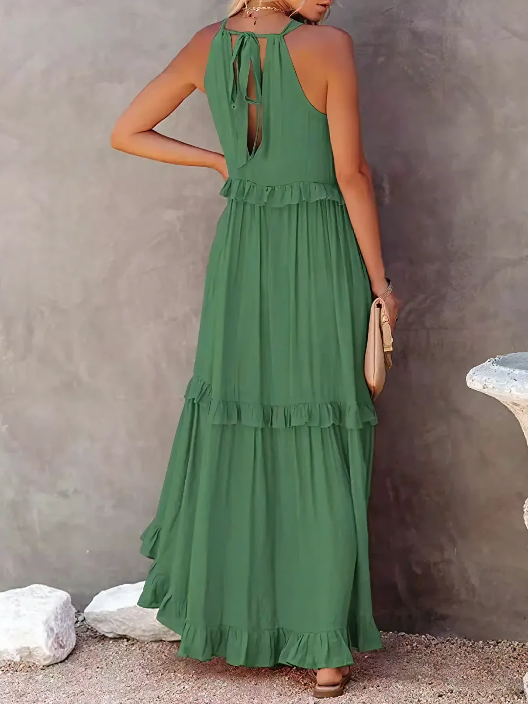 Azzura – Elegant Tiered Ruffle Maxi Dress