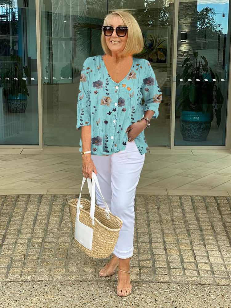 Amelina – Elegant Floral Blouse