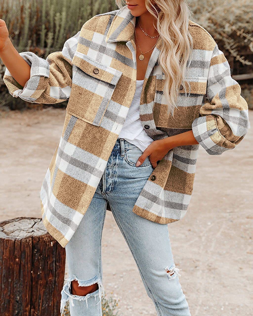 Rowena – Plaid Wool Coat