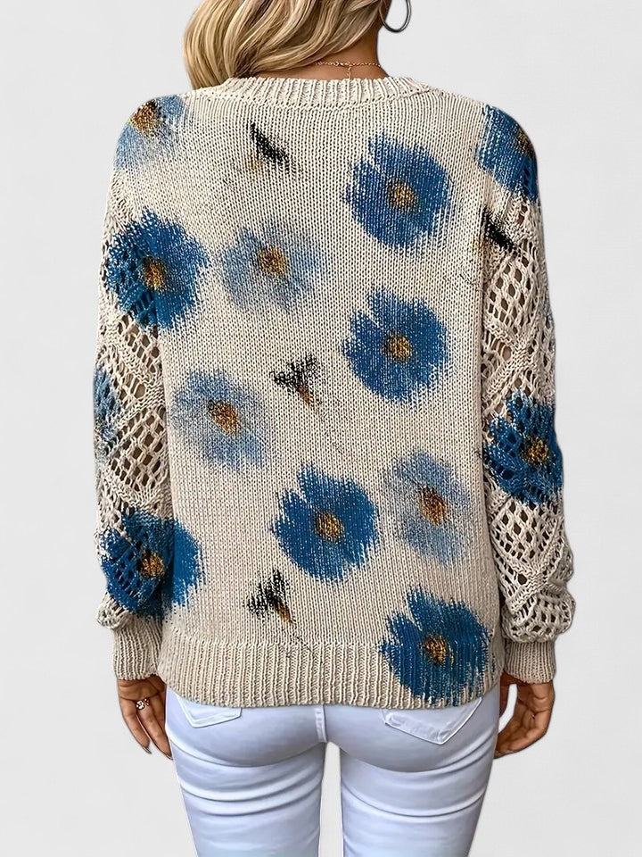Avelora – Lightweight Floral Knit Sweater