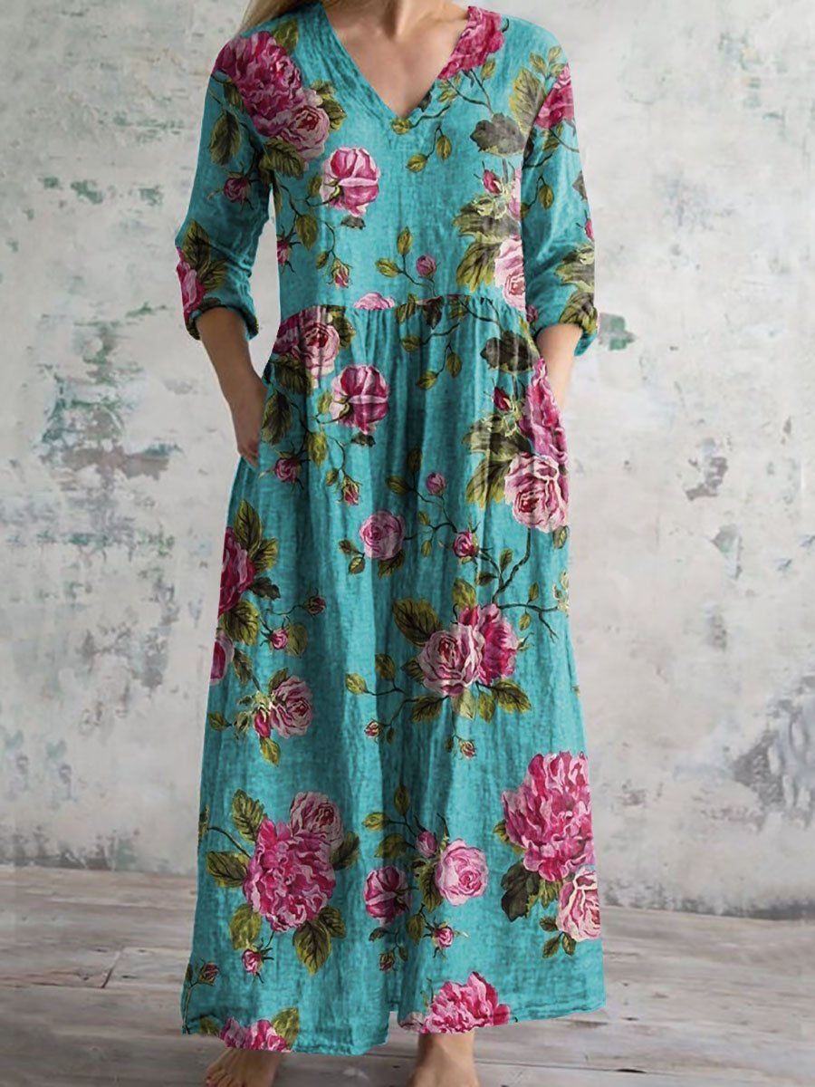 Selva – Botanical Print Maxi Dress 10