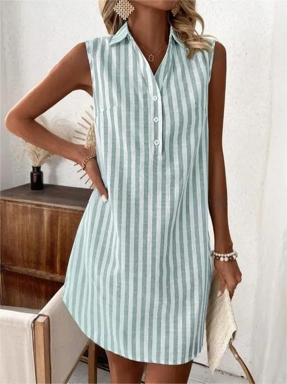 Annastasia - Striped Shirt Dress