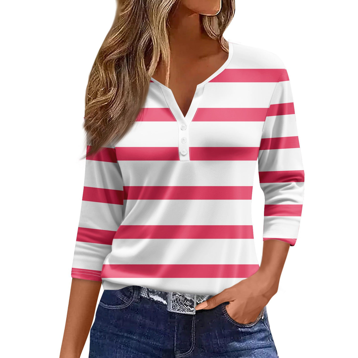 Brenda - Striped V-Neck Top 5
