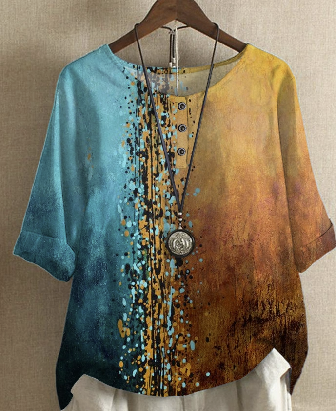 Raisa - Comfortable Colorful Blouse With Half Sleeves 7