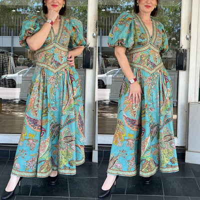 Freya – Airy Maxi Dress with Puff Sleeves