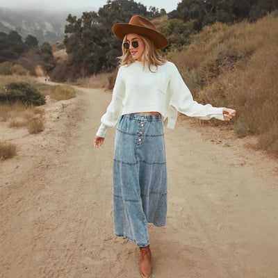 Wanda – Boho Denim Skirt