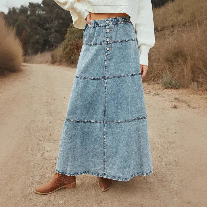 Wanda – Boho Denim Skirt