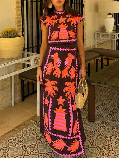 Katia – Printed Top & Skirt Set