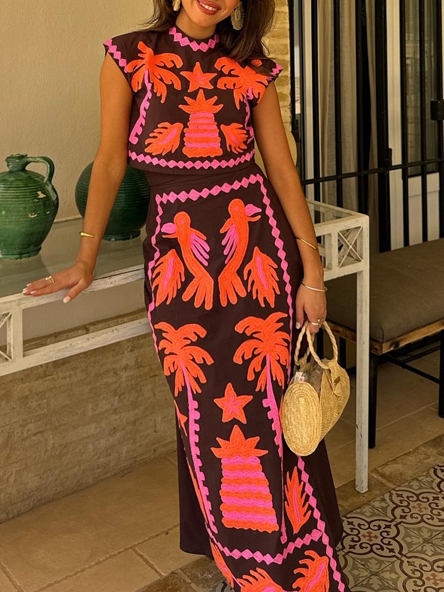 Katia – Printed Top & Skirt Set