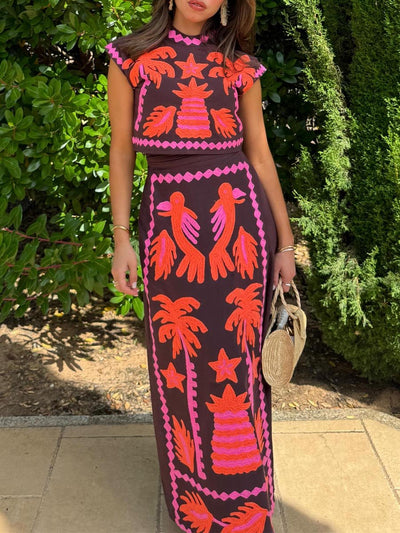 Katia – Printed Top & Skirt Set